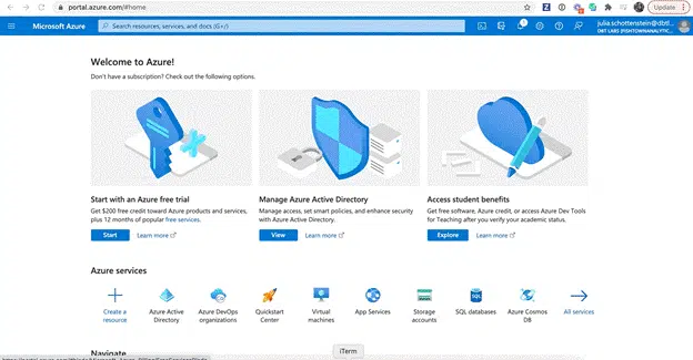 Screenshot image - A. Registering an application in Azure Active Directory