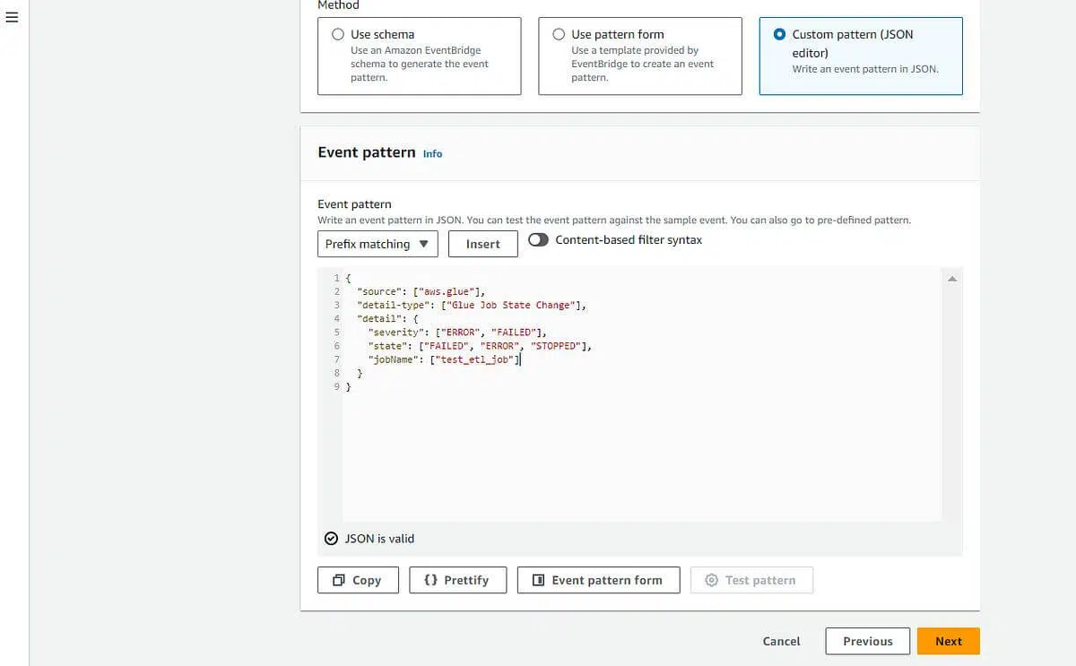 screenshot image: you can define the event pattern that triggers this rule-this can be based on various factors like event source-event type or event pattern - 2